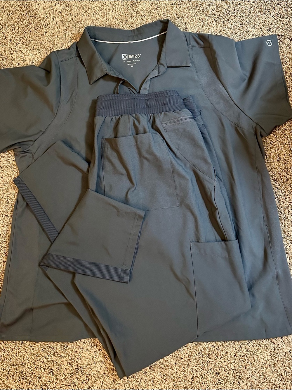 Wink 123 series scrub set charcoal grey size 1x